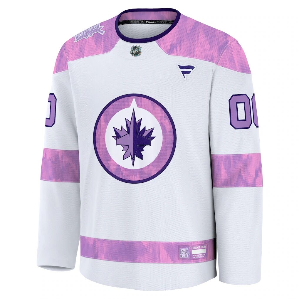Winnipeg Jets Fashion7 2024 Hockey Fights Cancer Custom Practice Jersey