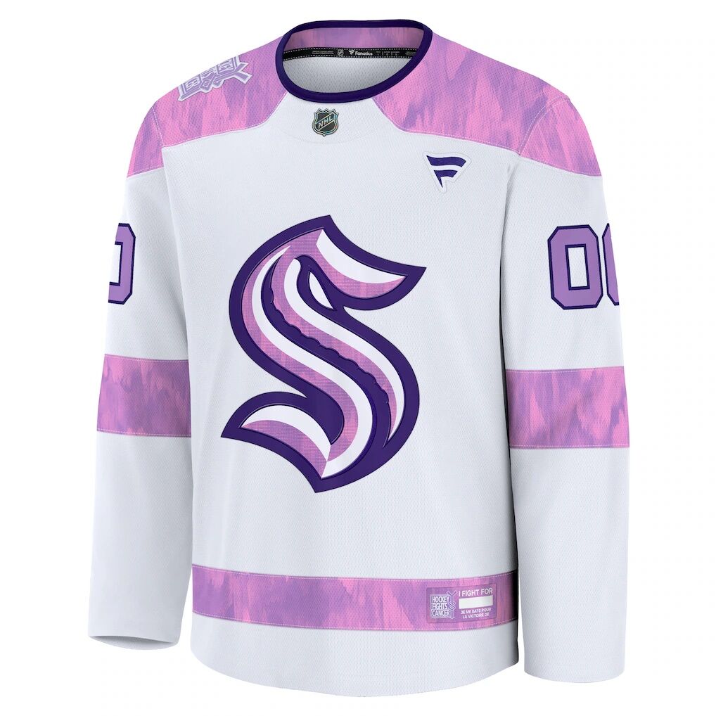Seattle Kraken Fashion7 2024 Hockey Fights Cancer Custom Practice Jersey