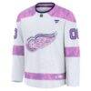 Detroit Red Wings Fashion7 2024 Hockey Fights Cancer Custom Practice Jersey - White - Side View