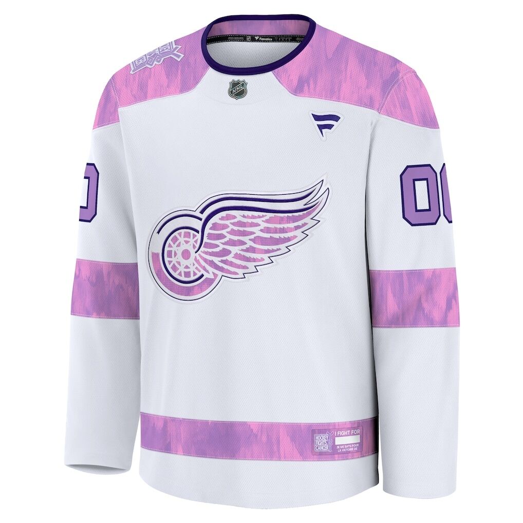Detroit Red Wings Fashion7 2024 Hockey Fights Cancer Custom Practice Jersey