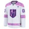 Vegas Golden Knights Fashion7 2024 Hockey Fights Cancer Custom Practice Jersey - White - Side View