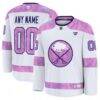 Buffalo Sabres Fanatics 2024 Hockey Fights Cancer Custom Practice Jersey - White - Front View