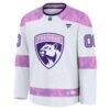 Florida Panthers Fashion7 2024 Hockey Fights Cancer Custom Practice Jersey - White - Side View