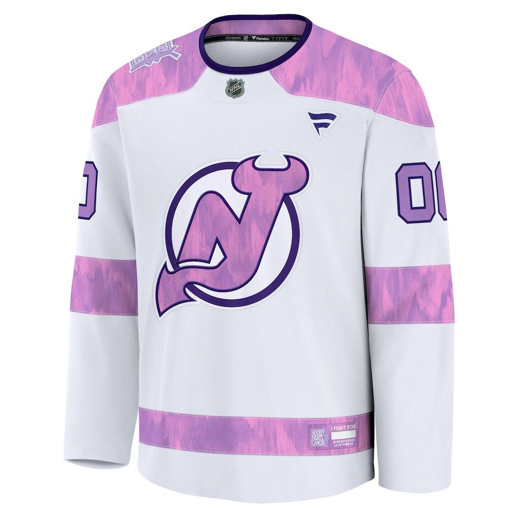 New Jersey Devils Fashion7 2024 Hockey Fights Cancer Custom Practice Jersey