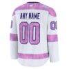 New York Rangers Fashion7 2024 Hockey Fights Cancer Custom Practice Jersey - White - Detail View