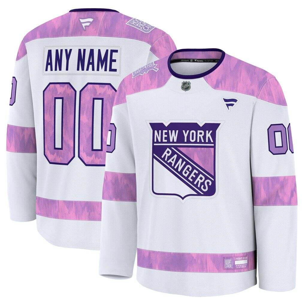 New York Rangers Fashion7 2024 Hockey Fights Cancer Custom Practice Jersey