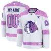 Chicago Blackhawks Fashion7 2024 Hockey Fights Cancer Custom Practice Jersey - White - Front View