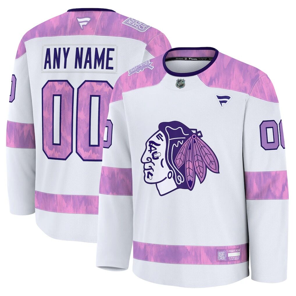 Chicago Blackhawks Fashion7 2024 Hockey Fights Cancer Custom Practice Jersey