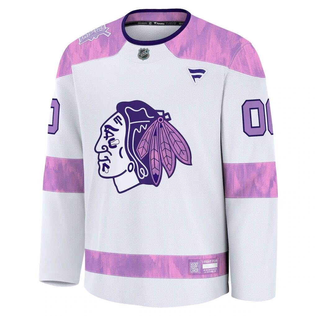 Chicago Blackhawks Fashion7 2024 Hockey Fights Cancer Custom Practice Jersey