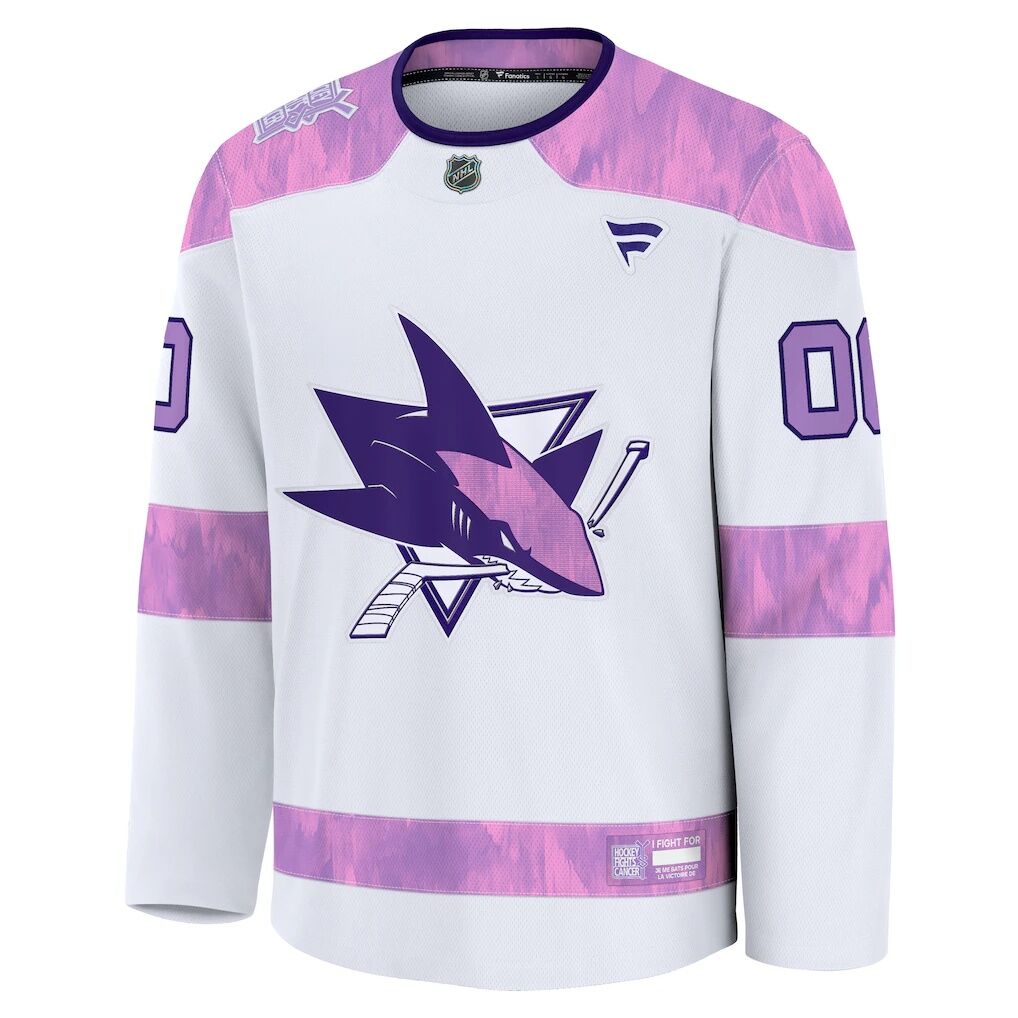 San Jose Sharks Fashion7 2024 Hockey Fights Cancer Custom Practice Jersey