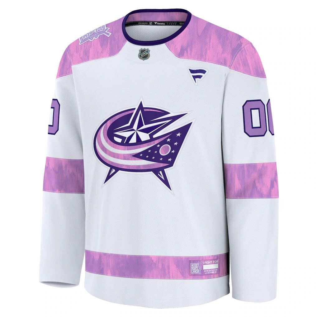 Columbus Blue Jackets Fashion7 2024 Hockey Fights Cancer Custom Practice Jersey