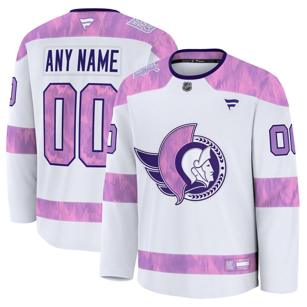 Ottawa Senators Fashion7 2024 Hockey Fights Cancer Custom Practice Jersey