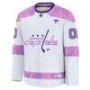 Washington Capitals Fashion7 2024 Hockey Fights Cancer Custom Practice Jersey - White - Side View