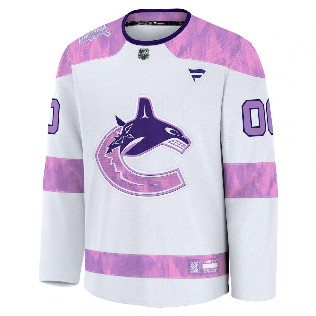 Vancouver Canucks Fashion7 2024 Hockey Fights Cancer Custom Practice Jersey