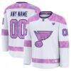 St. Louis Blues Fashion7 2024 Hockey Fights Cancer Custom Practice Jersey - White - Front View