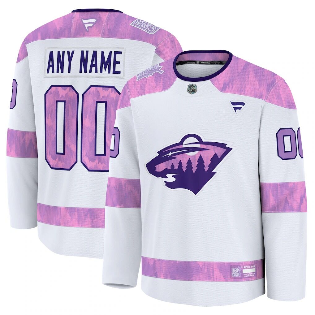 Minnesota Wild Fashion7 2024 Hockey Fights Cancer Custom Practice Jersey