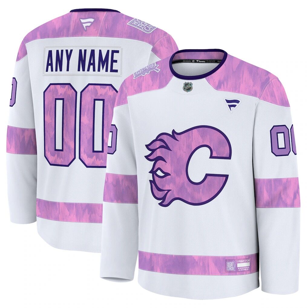 Calgary Flames Fashion7 2024 Hockey Fights Cancer Custom Practice Jersey
