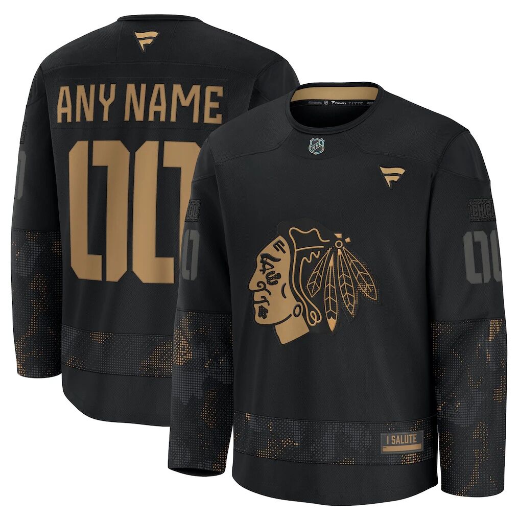 Chicago Blackhawks Fashion7 2024 Military Appreciation Custom Practice Jersey