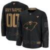 Minnesota Wild Fashion7 2024 Military Appreciation Custom Practice Jersey - Black - Front View