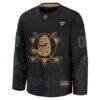 Anaheim Ducks Fashion7 2024 Military Appreciation Custom Practice Jersey - Black - Side View