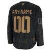 New York Rangers Fashion7 2024 Military Appreciation Custom Practice Jersey - Black - Detail View