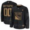 New York Rangers Fashion7 2024 Military Appreciation Custom Practice Jersey - Black - Front View