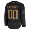 Dallas Stars Fashion7 2024 Military Appreciation Custom Practice Jersey - Black - Detail View