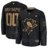 Pittsburgh Penguins Fashion7 2024 Military Appreciation Custom Practice Jersey - Black - Front View