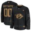 Nashville Predators Fashion7 2024 Military Appreciation Custom Practice Jersey - Black - Front View