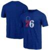 Philadelphia 76ers Distressed Tri-Blend T-Shirt - - Front View