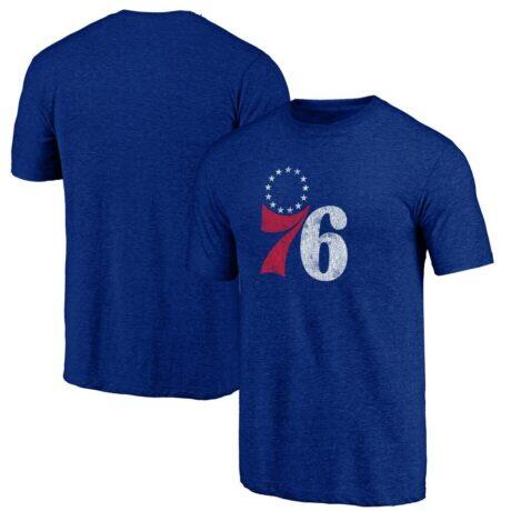 Philadelphia 76ers Distressed Tri-Blend T-Shirt - - Front View