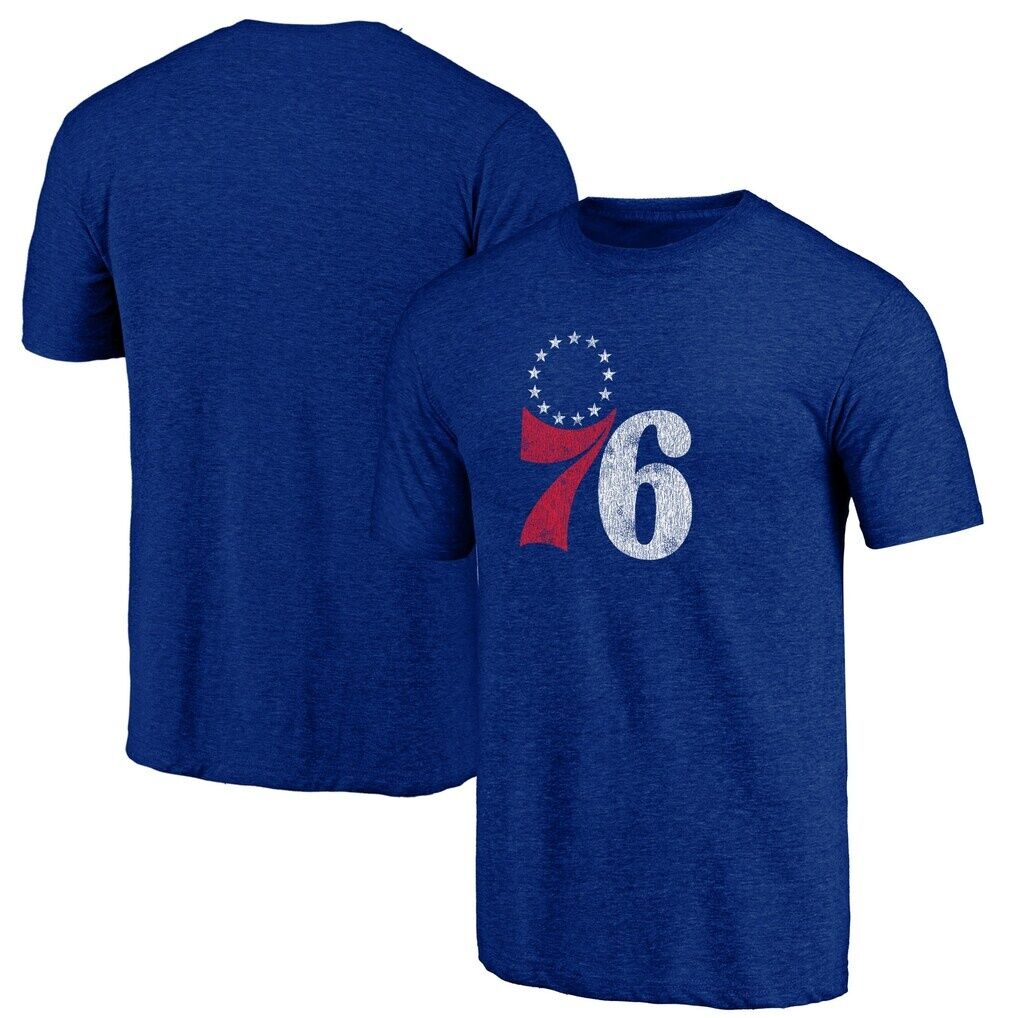 Philadelphia 76ers Distressed Tri-Blend T-Shirt – Royal