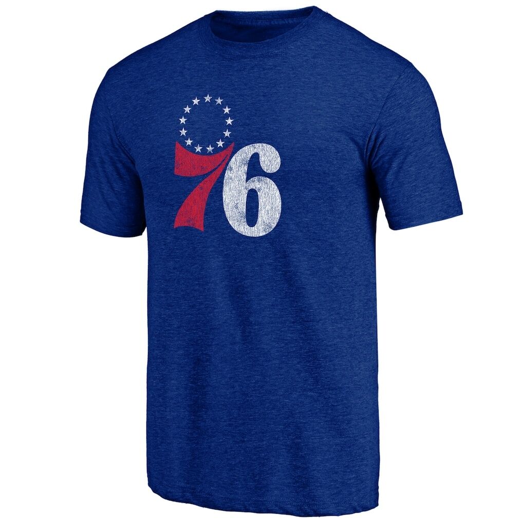Philadelphia 76ers Distressed Tri-Blend T-Shirt – Royal