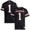#1 Louisville Cardinals adidas Premier Strategy Jersey - Black - Front View