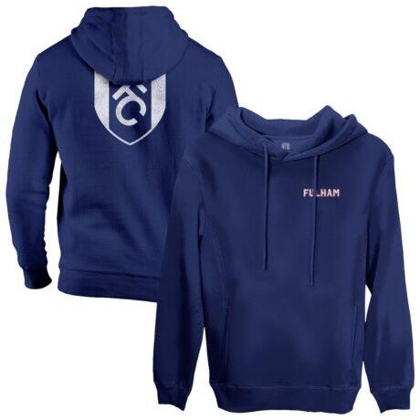 Fulham 1863FC Wordmark Fleece Pullover Hoodie - Navy - Front View