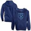 West Ham United 1863FC Mono Badge Fleece Pullover Hoodie - Navy - Front View