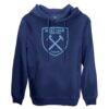 West Ham United 1863FC Mono Badge Fleece Pullover Hoodie - Navy - Side View