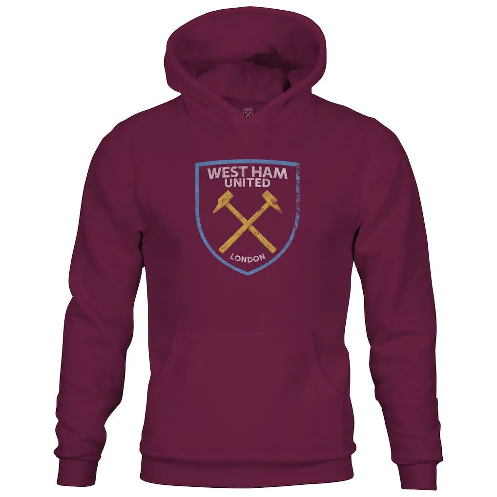 West Ham United 1863FC Youth Color Badge Fleece Pullover Hoodie - Claret
