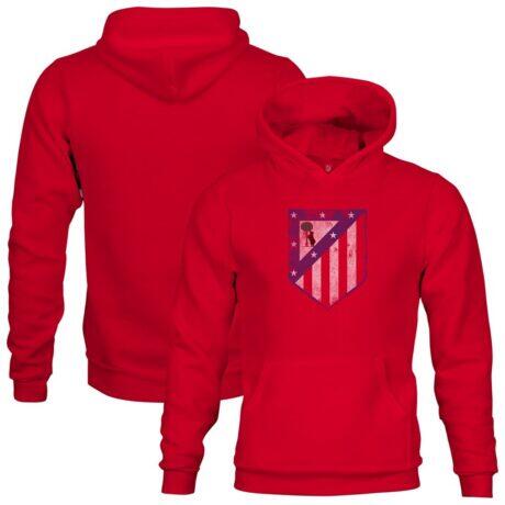 Atletico de Madrid 1863FC Youth Color Badge Fleece Pullover Hoodie - Red - Front View