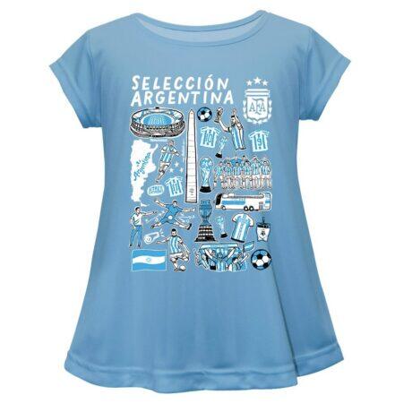 Argentina National Team Vive La Fete Girls Infant Impressions Artwork A-Line Top - - Front View