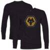 Wolverhampton Wanderers 1863FC Color Badge Long Sleeve T-Shirt - Black - Front View