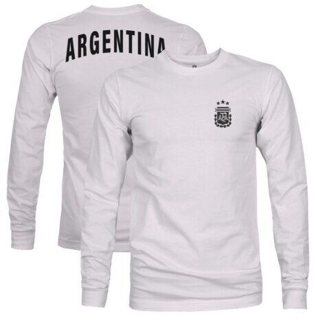 Argentina National Team 1863FC Back Team Arch Long Sleeve T-Shirt - Gray - Front View