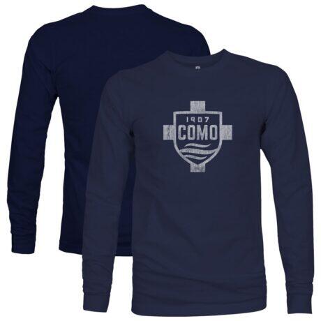 Como 1907 1863FC Mono Badge Long Sleeve T-Shirt - Navy - Front View