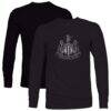 Newcastle United 1863FC Mono Badge Long Sleeve T-Shirt - Black - Front View