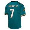 Brian Thomas Jr. Jacksonville Jaguars Nike Youth Alternate 2 Prowler Throwback Game Jersey - Teal - Detail View