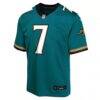 Brian Thomas Jr. Jacksonville Jaguars Nike Youth Alternate 2 Prowler Throwback Game Jersey - Teal - Side View