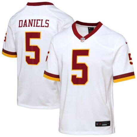 Jayden Daniels Washington Commanders Nike Youth Game Super Bowl Era Jersey - White - Front View