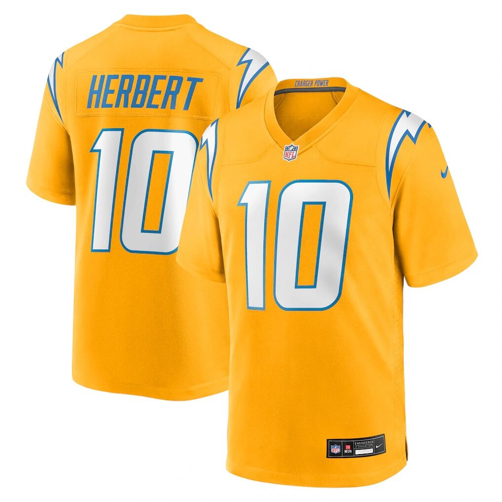 Justin Herbert Los Angeles Chargers Nike Youth Alternate Charger Power Game Player Jersey