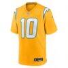 Justin Herbert Los Angeles Chargers Nike Youth Alternate Charger Power Game Player Jersey - Gold - Side View