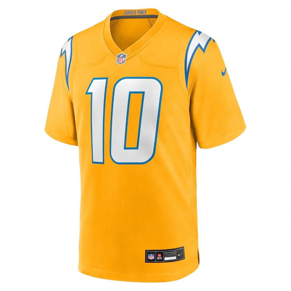 Justin Herbert Los Angeles Chargers Nike Youth Alternate Charger Power Game Player Jersey